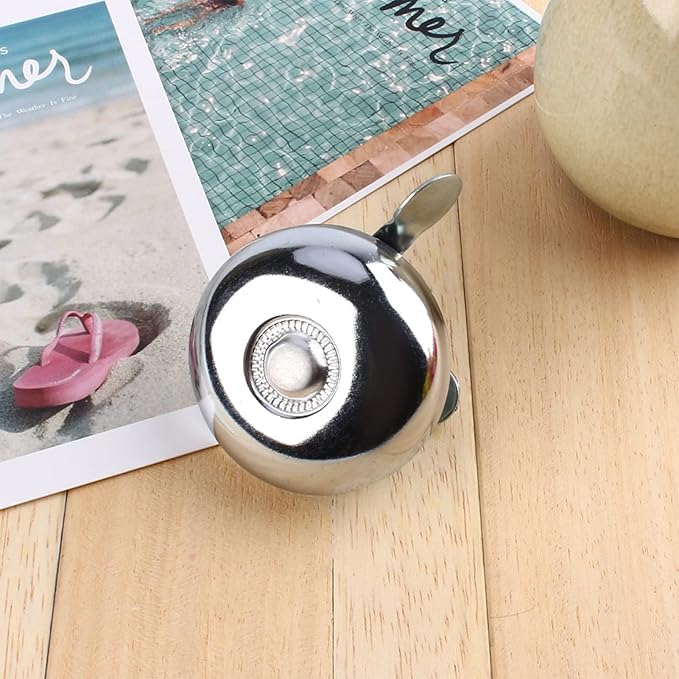 Bell , Retro Metal Ring Ring Cycling Handlebar Horn Bell Sound Alarm Fit The Outside Diameter of The Handlebar Tube of Your (Silve)