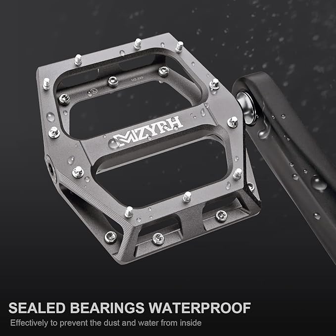 MZYRH Road/Mountain Bike Pedals MTB Pedals Aluminum Alloy Bicycle Pedals 9/16" Sealed Bearing Lightweight Platform for Road Mountain BMX MTB Bike