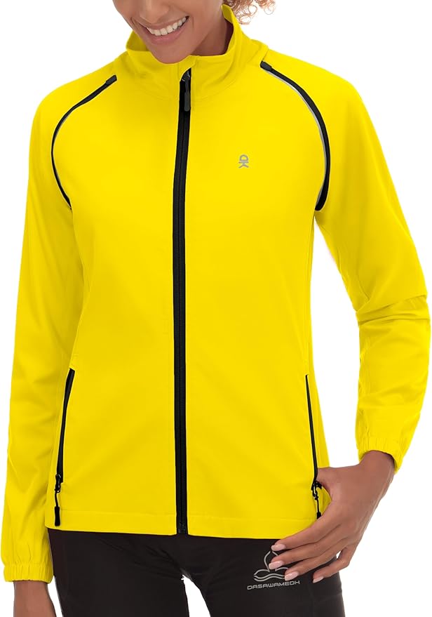 Little Donkey Andy Women's Lightweight Waterproof Cycling Jacket with Removable Sleeves for Biking Running Golf