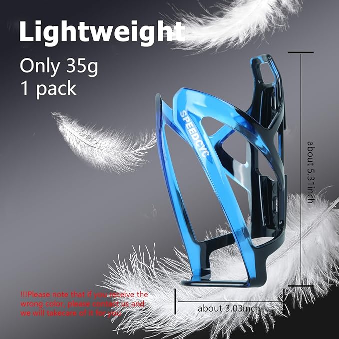Bike Water Bottle Holder Ultra-Light Bicycle Bottle Cage with Screws Tool, Universal Cycling Cup Holder for MTB, Mountain Bikes,Blue 2 Pack