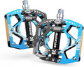 BUCKLOS MTB Bike Flat Pedals with Reflectors,Large Platform Mountain Non Slip CNC Aluminum Alloy Bicycle Pedals Sealed Bearing 9/16" Adult