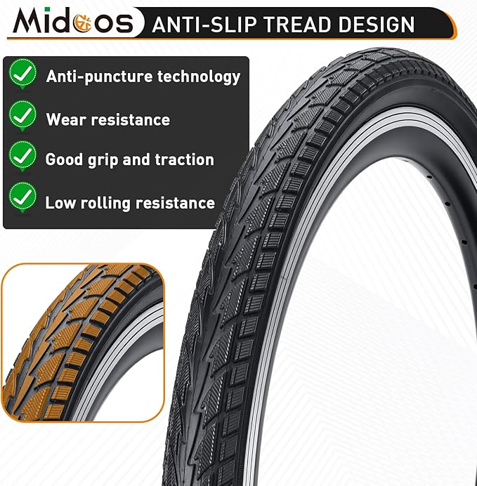 2 Pack 20x1.75 Bike tire, 20 x 1.75 Bicycle Tires and Tubes, 20" Road Bike Tires with Schrader Valve, 20x1.75 Mountain Bike Tire Replacement with 2 Tire Levers for 20 x 1.50/1.75/1.90/1.95"