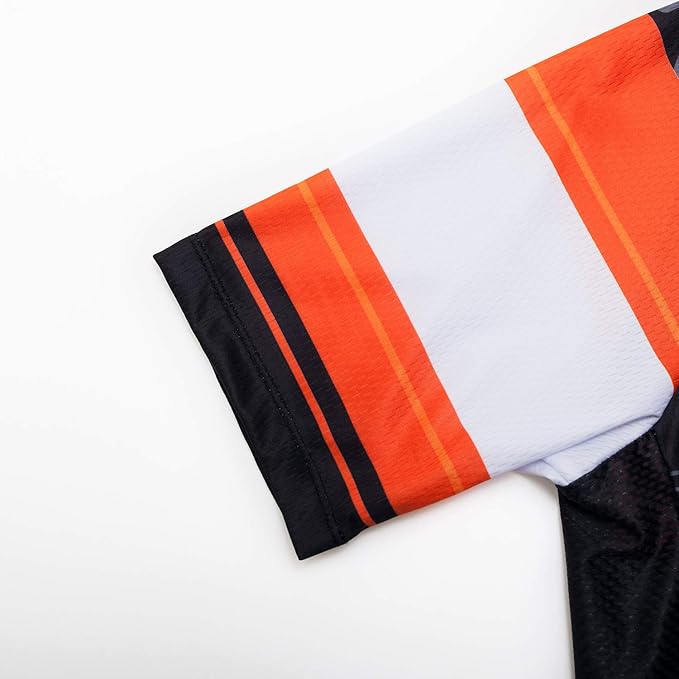 Cycling Jersey Short Sleeve USA Style Bike Tops with Pocket Reflective Stripe