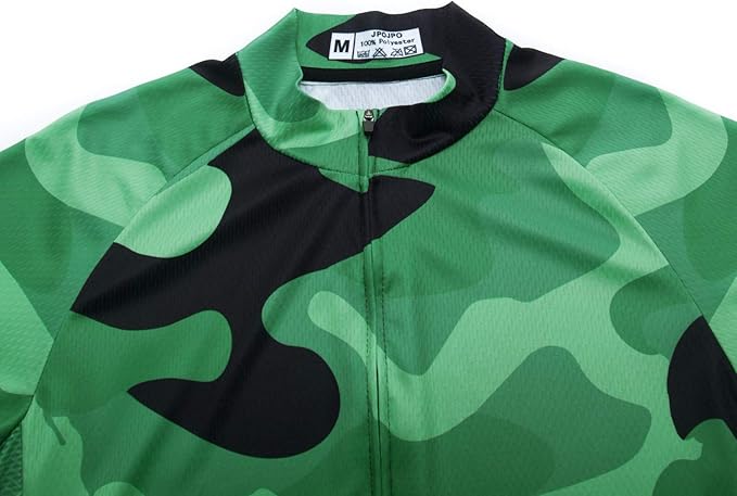 JPOJPO Men's Cycling Jersey Short Sleeved Mountain Bicycle Jerseys Breathable T- Shirt Tops S-3XL