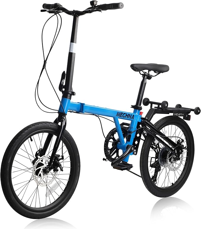 20 Inch Folding Bike for Adults, 7-Speed Shimano Gears & Dual Disc Brakes, Steel Frame,Compact Foldable Design- Perfect for Commuting/Travel
