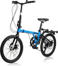 20 Inch Folding Bike for Adults, 7-Speed Shimano Gears & Dual Disc Brakes, Steel Frame,Compact Foldable Design- Perfect for Commuting/Travel