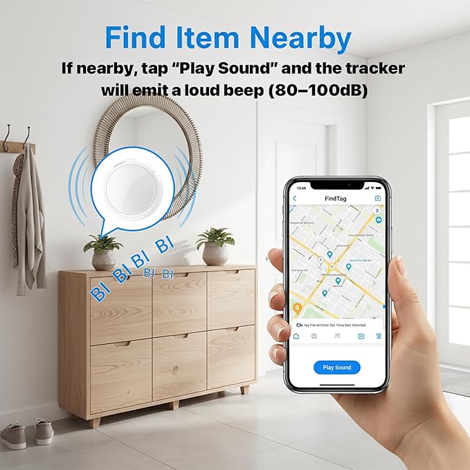 Mini GPS Tracker for Car Work with Apple Find My (iOS Only) Real Time Global Coverage Locator Tracking Devices for Vehicles Hidden Magnetic Case for Kids Dogs Cats Truck No Subscription No Monthly Fee