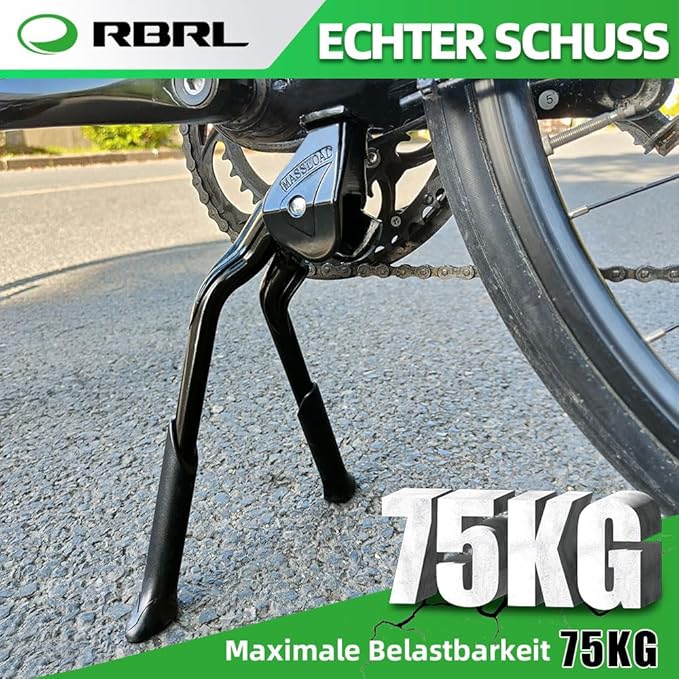 RBRL Bike Kickstand, Double Leg Center Mount, Heavy-Duty Adjustable Bicycle Kickstand, Mount for 24-29 Inch Adjustable Bicycles Aluminium Alloy Bike Kick Stand Support Storage