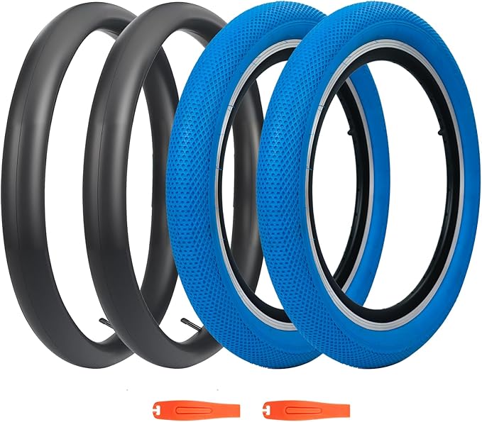 20 x 2.4 inch Bike tire Blue BMX tire 20 inch 2 Pack 20 Bike Tires,Kids Bike Tires Folding Replacement Tires Suitable for Bicycle Tires 20x2.35 20x2.4,20x2.5,3 Colors
