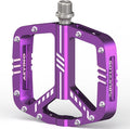 BUCKLOS MTB Flat Pedals Mountain Bike Pedals, 3 Bearings CNC Adult Road Bike Pedals, Bicycle Platform Aluminum Alloy Non-Slip Pedal for Gravel Bike/BMX 9/16"(Black)