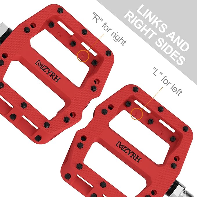 MZYRH Mountain Bike Pedals 9/16" 3 Sealed Bearings Lightweight Non-Slip Nylon Fiber Bicycle Platform Pedals for Road BMX MTB