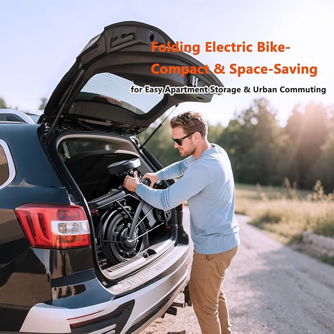 14" Folding Electric Bike for Adults & Teens, 500W Motor 23MPH, 48V 12Ah Removable Battery, UL 2849 Certified, 35 Miles PAS Range, Dual Disc Brake, Compact Ebike Commute, Electric Bicycle with Pedals