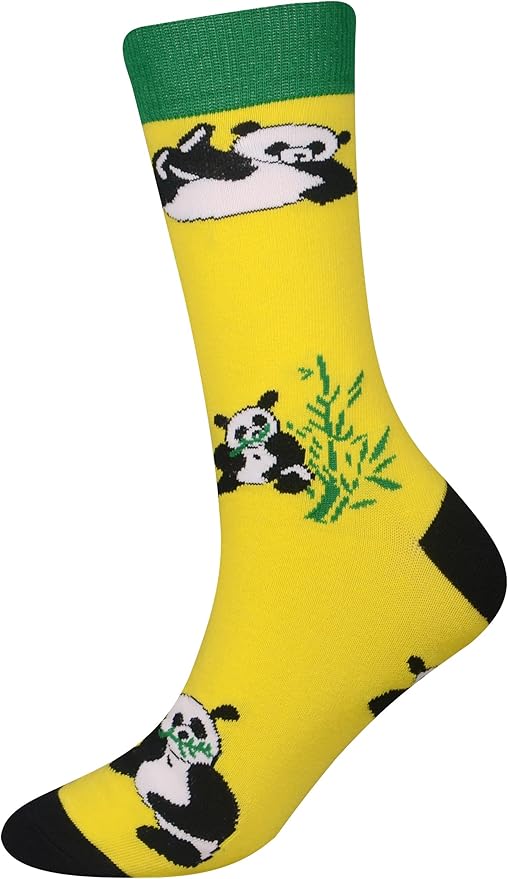 Cansok Men's 2/4 Packs Fun Crazy Novelty Dress Crew Socks
