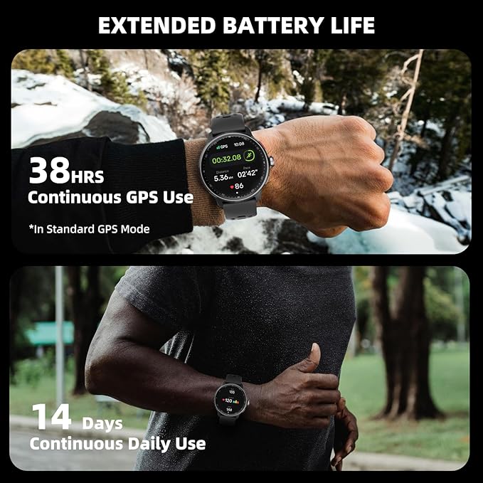 Smart Watch Built-in GPS, Pressure, Altitude, Compass, Smartwatch for Men Fitness Tracker with 1.43" AMOLED Screen Bluetooth Call Fitness Watch 100+ Modes Sports Watch Water Resistant for Android iOS