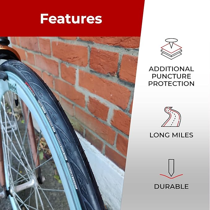 Fincci Conna Pair 700x23c Tires Road Bike 23-622 Foldable Bike Tire 60TPI with 1mm Antipuncture Protection for Cycling Racing Touring - Pack of 2 Bicycle Tires 700 x 23c