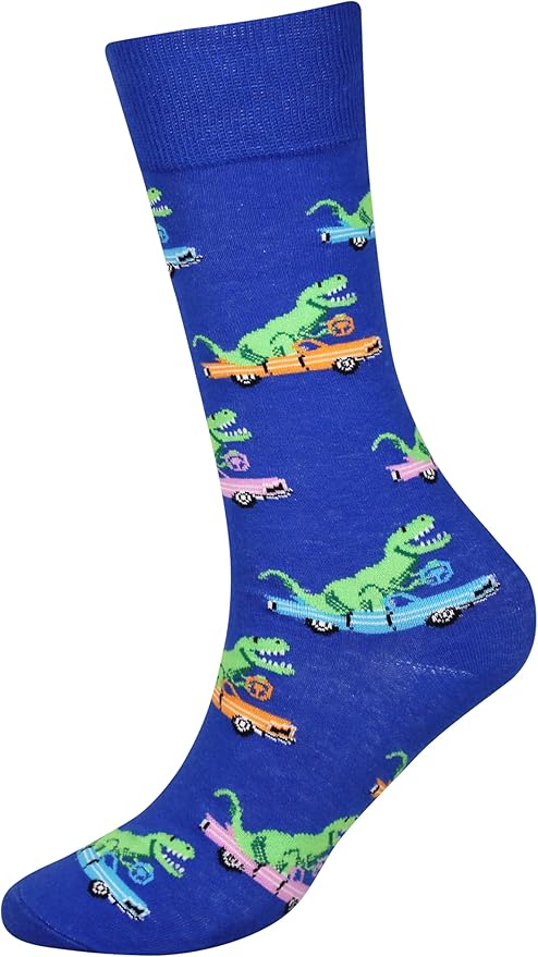 Cansok Men's 2/4 Packs Fun Crazy Novelty Dress Crew Socks