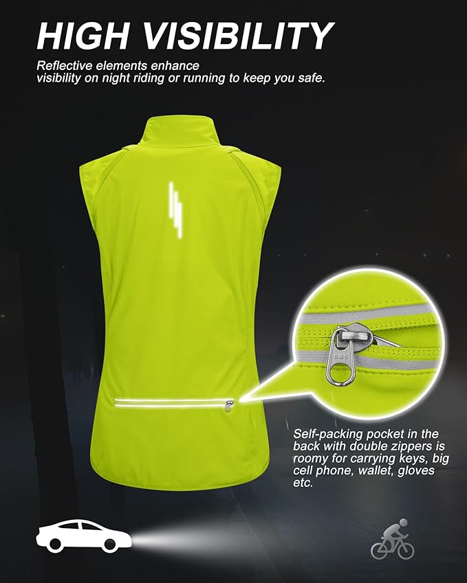 33,000ft Women's Zip Up Lightweight Athletic Workout Yoga Cycling Track Running Jacket Waterproof Windproof Reflective
