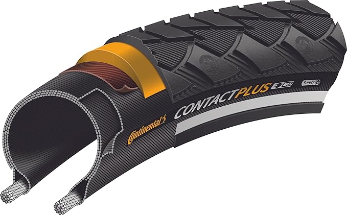 Continental Contact Plus ETRTO (47-622) 700 x 47 Reflex Bike Tires, Black