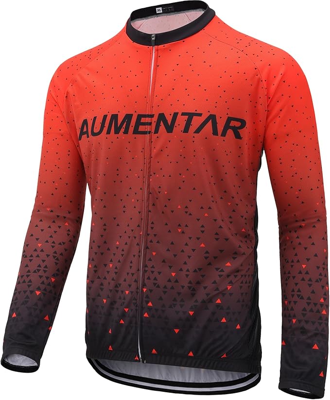Men's Cycling Bike Jersey Long Sleeve - Moisture Wicking, Breathable, Quick Dry Biking Shirt Full Zipper