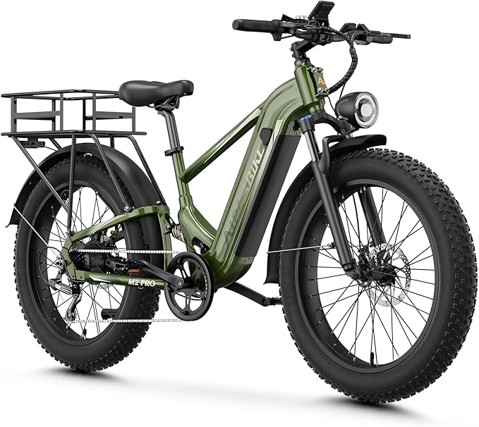 LEONX M2 Pro Electric Bike,1800W Motor Electric Bike for Adults, 26'' x 4.0'' Fat Tire Ebike with 48V 17.5AH Battery, 36MPH 85Miles Long Range Electric Mountain Bike, Up to 110 Nm