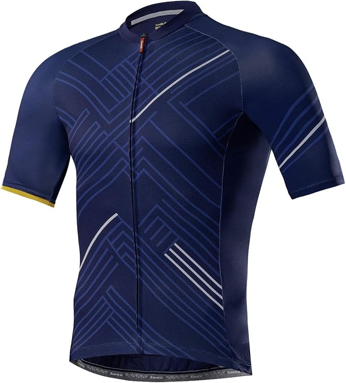 Santic Men’s Cycling Jersey Short Sleeve Bike Shirts for Men Bicycle Jacket with Pockets Breathable & Quick Dry Yorkson