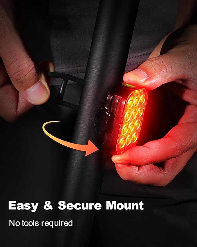 Bike Tail Light [2 Packs], USB Rechargeable Rear Bike Light for Night Riding, 6 Light Modes, IP65 Waterproof & Drop Resistant LED Bicycle Rear Light for Men Women Kids Road Mountain Cycling