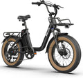 1800W Peak Electric Bikes for Adults 20" Fat Tire E Bike with 90 Miles Max Range 28 MPH Electric Bicycle Step-Thru Ebikes with 48V Removable Battery 7 Speed