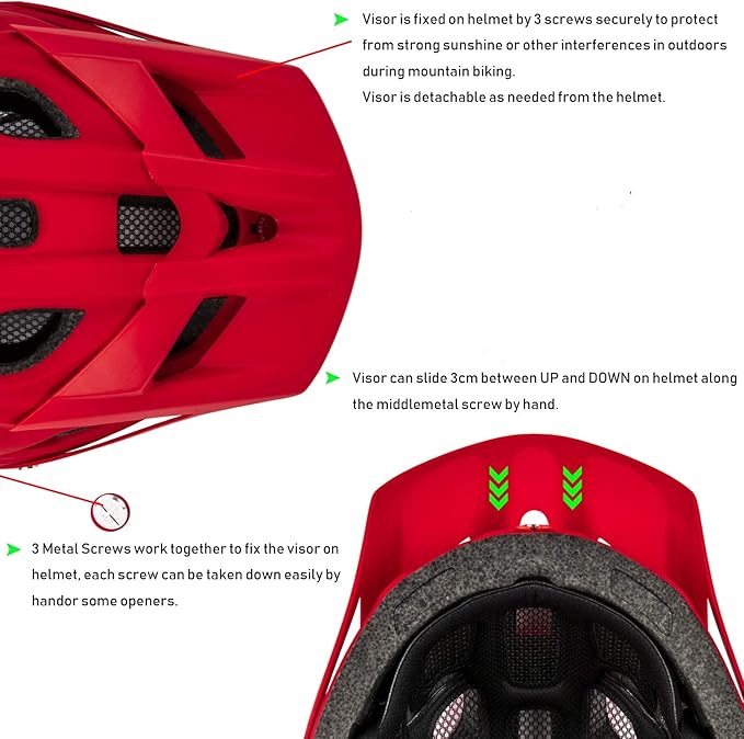 Kids Bike Helmet for Boys and Girls Ages 8-14 Adjustable Youth Helmet with Detachable Visor Lightweight, Safe & Stylish Cycling Bicycle Helmets for Kids 54-57cm