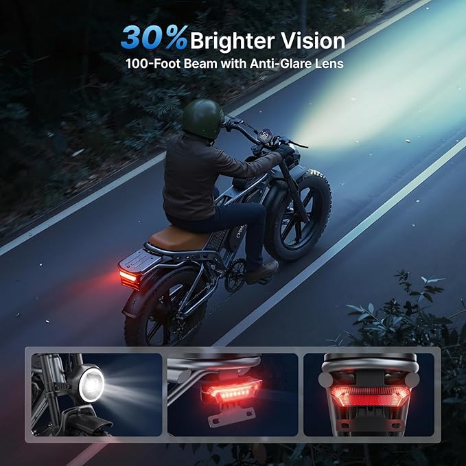 DEEPOWER Electric Bike for Adults,2000W Peak Motor&32MPH Electric Dirt Bike，48V 20AH/35AH/60AH Battery, 70-160 Max Miles,Dual Suspension Ebikes for Adults, 20" Fat Tire E Bike