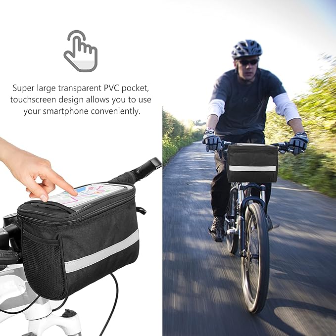Lixada Bike Baskets Bag with Reflective Stripe Bicycle Handlebar Bag Bike Frame Bag Bicycle Bag Bike Front Tube Bag Bike Pannier Bag