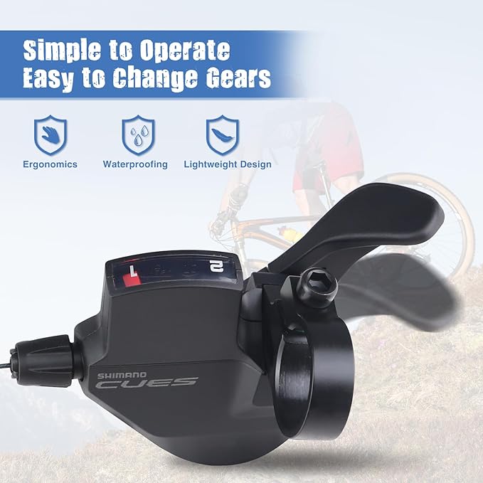 ZUKKA Bike Shifter Left SL-U4000-2R 2 Speed Thumb Gear Shifter Mountain Bicycle Folding Bike Commuter Bike