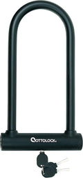 OTTOLOCK Sidekick XL Full-Size U-Lock - Heavy Duty Anti Theft Bicycle U-Lock with Keys, Silicone-Coated, Bike Accessories, Black