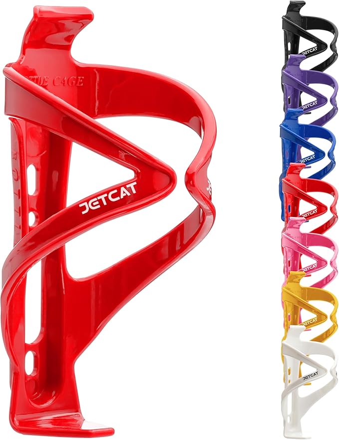 Bike Water Bottle Holder – Bike Cup Holder & Bike Water Bottle Cage for Bicycle, MTB, Mountain, Gravel, Road, eBike | Adult/Kids, Carbon Fiber Biking Accessories Red