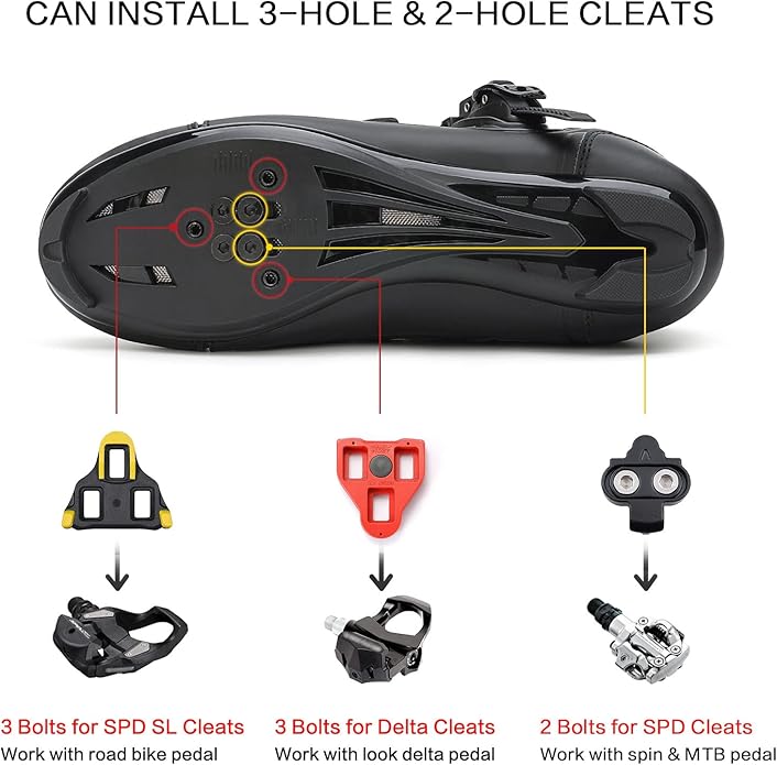 Unisex Cycling Shoes Compatible with Peloton Bike Shoes Indoor Clip in Peleton Road Bike Riding Racing Biking Shoes with Delta Cleats for Mens Womens Indoor Outdoor Bike Pedal