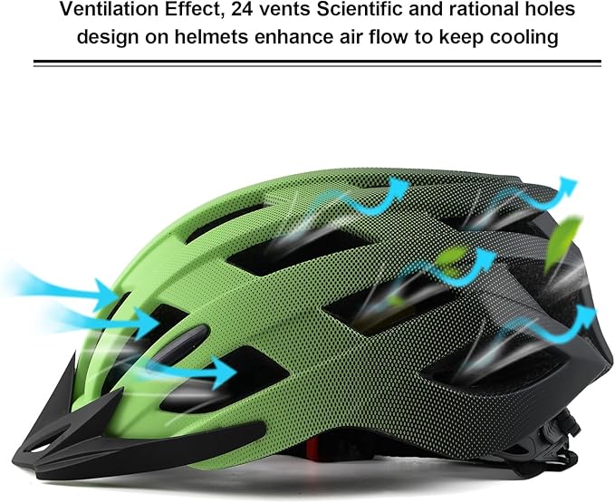 Adult Bike Helmets, Adjustable Mens Womens Bicycle Helmet, Lightweight Road Mountain Cycling Safety Sports Helmets with Detachable Visor