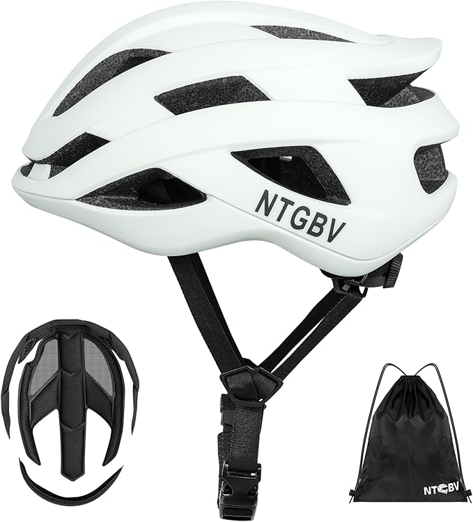 Adult Bike Helmet for Men/Women with Helmet Bag 2 Removable Moisture-Wicking Liners Adjustable Dial Comfort Fit Lightweight Shockproof CPSC 1203 Safety Certified for Road-Ready/Urban-Commute/MTB