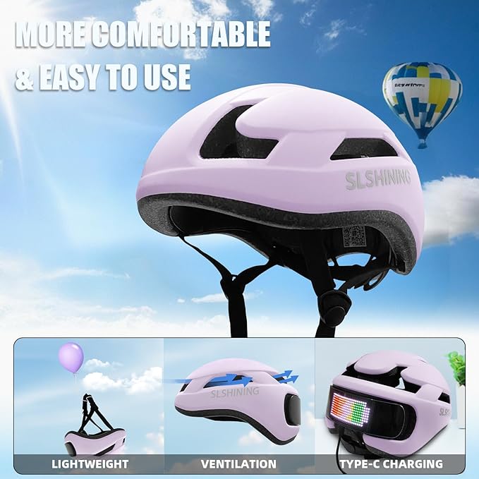Smart Bike Helmet with Light: Bicycle Helmets for Adult Teens for Mountain & Road Cycling Electric Scooter Skateboard Skating