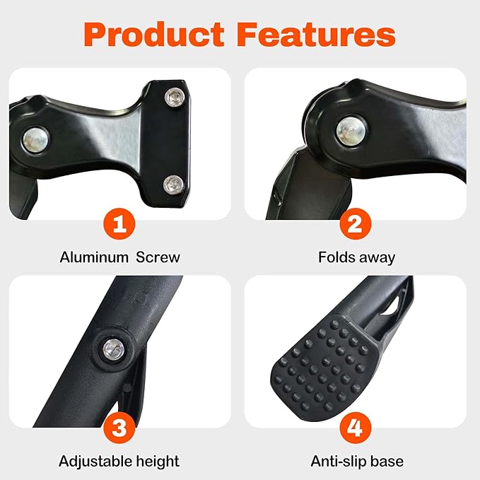 Heavy Duty Bike Kickstand 24"-29", Bike Kickstand for Adult Bike. Suitable for Electric Adult Mountain Bike Only for Bike Chainstay with 2 Holes (40mm Apart).