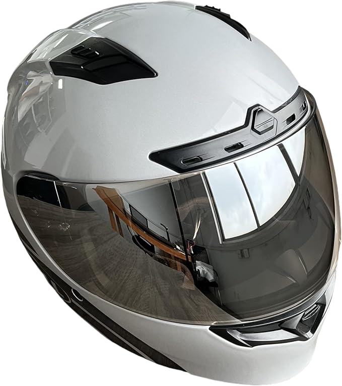 Qualifier DLX Helmet Visor,UV Protection Motorcycle Helmet Face Shield Compatible with Bell Qualifier/Qualifier DLX Mips/Star/Vortex/RS-1/RS-2/Revolver (Revo Clear Silver)