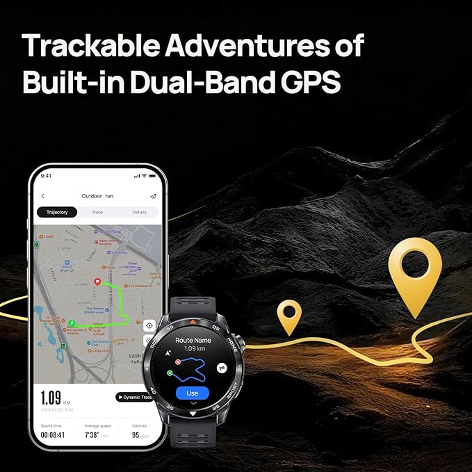 mibro GS Pro2 GPS Smart Watch – Dual Band GPS Running Watch with Mibro Coach Training Plans, 1.43” AMOLED Smartwatch, 20-Day Battery, 5ATM Sports Watch for Hiking, Cycling, Swimming (Dark Gray)