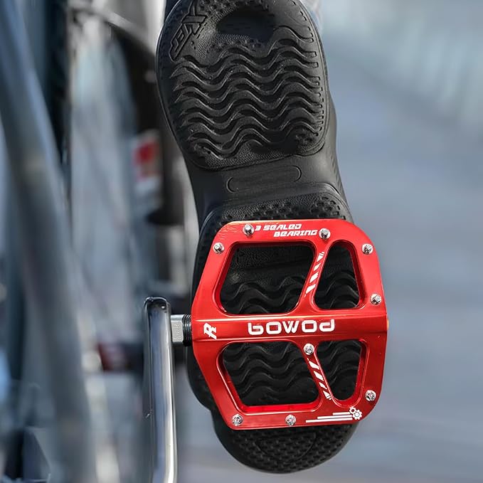 Bike Pedals 9/16" Lightweight Non-Slip Bicycle Platform Pedals - Fits Most Adult Bikes & Mountain Bikes &MTB, Road Bikes and Slip-Resistant Design