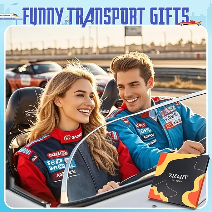 Zmart Transportation Gifts for Adult - Train Race Car Truck Bicycle Motorcycle Socks for Men