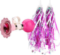 U-LIAN Kids Streamers and Bike Bell for Girls-1 Pack Flower Bicycle Bell with 2 Pack Handlebar Streamers Scooter Tassels for Children's Bike Accessories