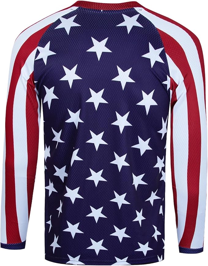 JPOJPO Men's Mountain Bike Jersey Long Sleeve MTB Off-Road Racing Downhill Motocross Shirts Quick Dry&Moisture-Wicking Tops