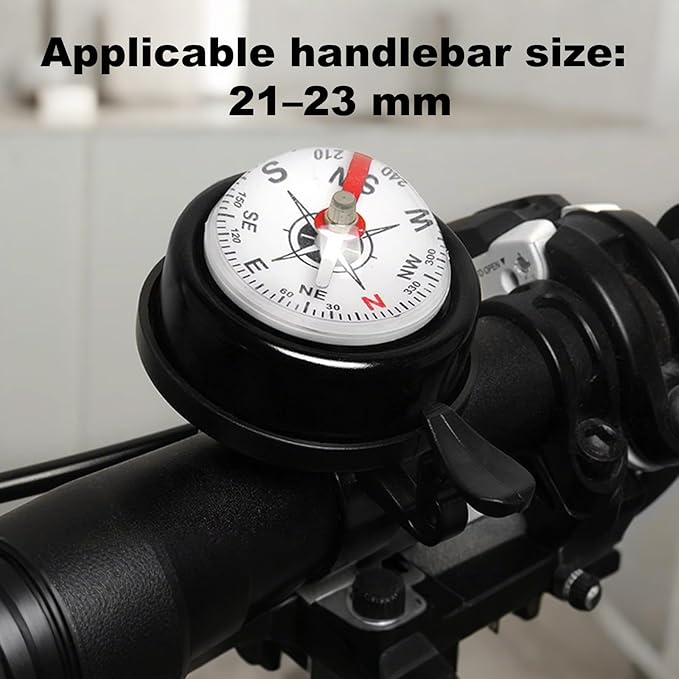 Pack of 2 Aluminum Alloy e-Bike Accessories for Adults | Compass Bicycle Bell & Loud Bike Horn Fits in 22.2mm Handlebars | Must Have Accessory for Men & Women for Mountain & Road