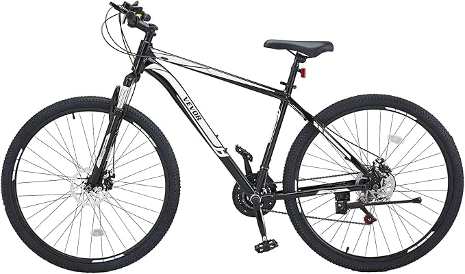 VEVOR Mountain Bike for Men/Women, 20"/26"/29" Sizes, 7/21/24 Speed Twist Shifting, Front or Dual Suspension, Dual Disc Brakes, Comfort Saddle, Sleek Colors