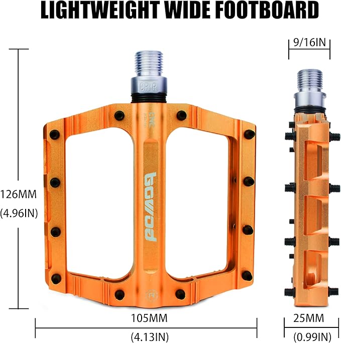Bike Pedals 9/16" Lightweight Non-Slip Bicycle Platform Pedals - Fits Most Adult Bikes & Mountain Bikes &MTB, Road Bikes and Slip-Resistant Design
