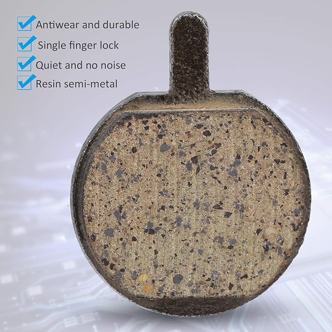 Bike Brake Pads, Bicycle Disc Resin Brakes Pad Semi Metal Smooth Braking Low Noise Cycling Pads Kit Mute Accessory KMJG019 fot Camping Outdoor Mountain Bicycles Electric Scooters 1.1*0.9*0.02in 5Pairs