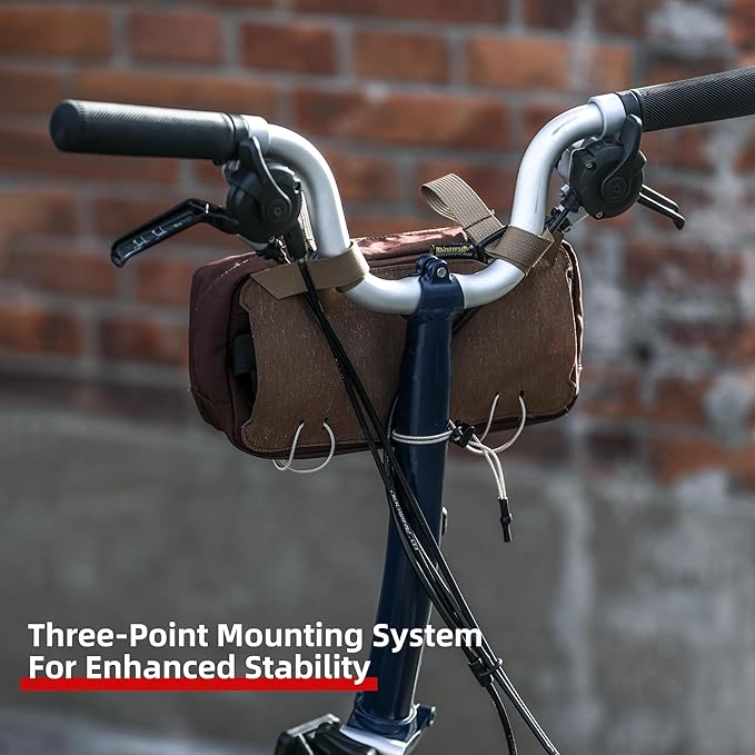 Bike Handlebar Bag 1.9L, Front Bicycle Storage Bag with Shoulder Strap, Quick Release Handlebar Pouch for Road Bike, MTB, Brompton Folding Bike, Commuting & Travel (Black)