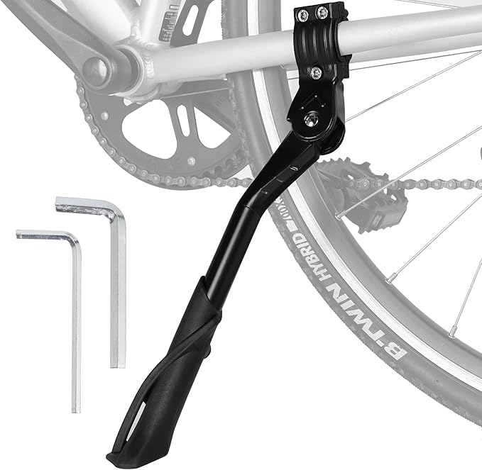 RUTU Bike Kickstand 24"-29",Adjustable Adult Bicycle Kickstand for Ebike,Mountain Bike,Fat Tire Bike,Heavy Bike Non-Slip Kick stand